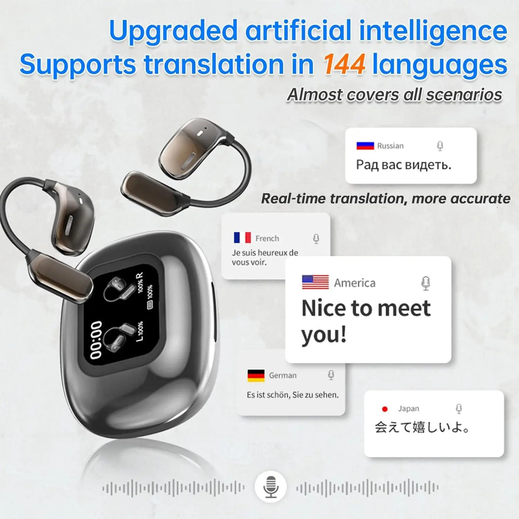 Velora Translate™ – AI Real-Time Translation Earbuds