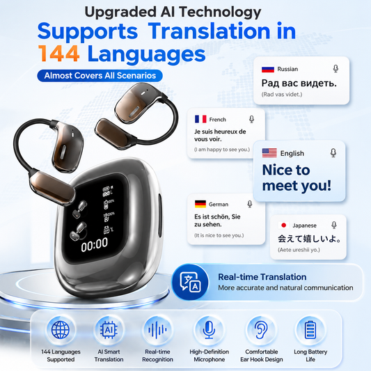 Velora AI Translator Earbuds™ – Real-Time Translation in 144 Languages